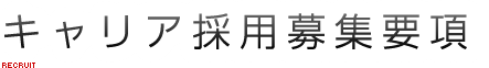 キャリア採用募集要項